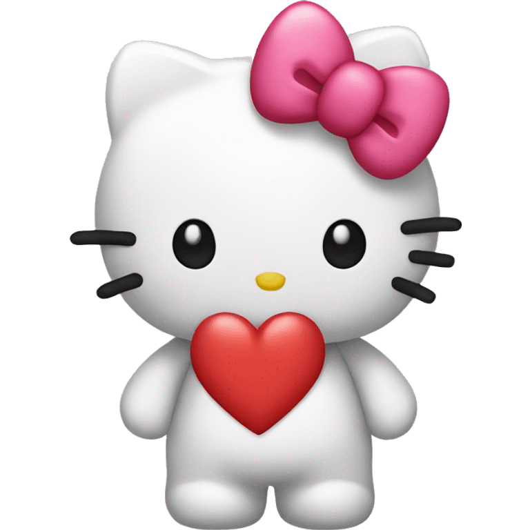 hello kitty with heart emoji