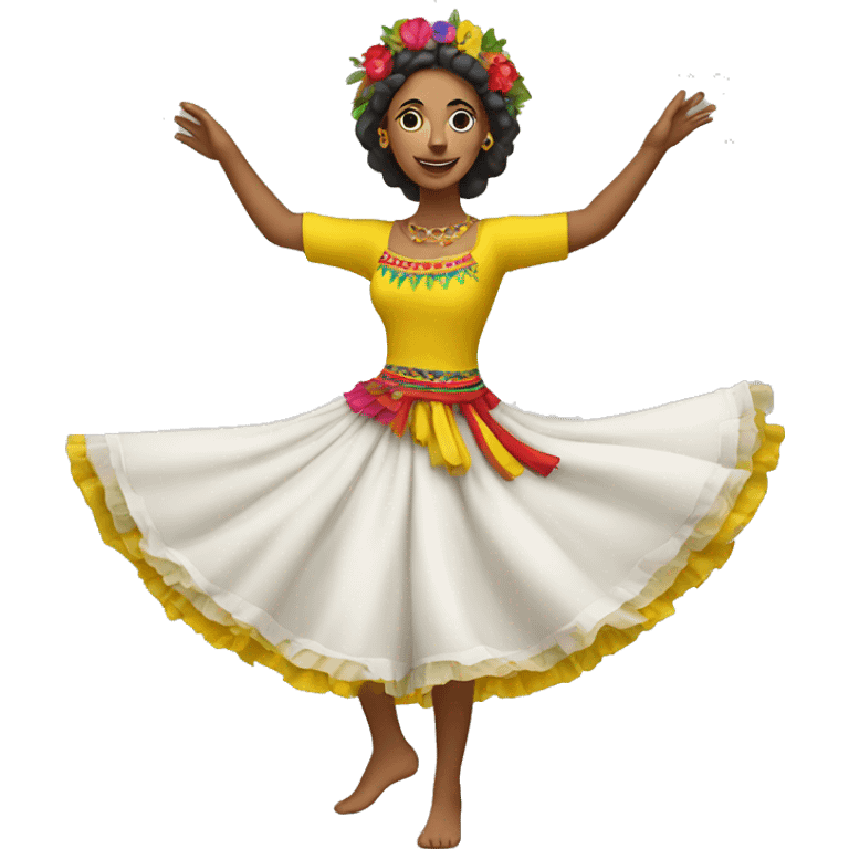 Folklore Colombian dance woman emoji