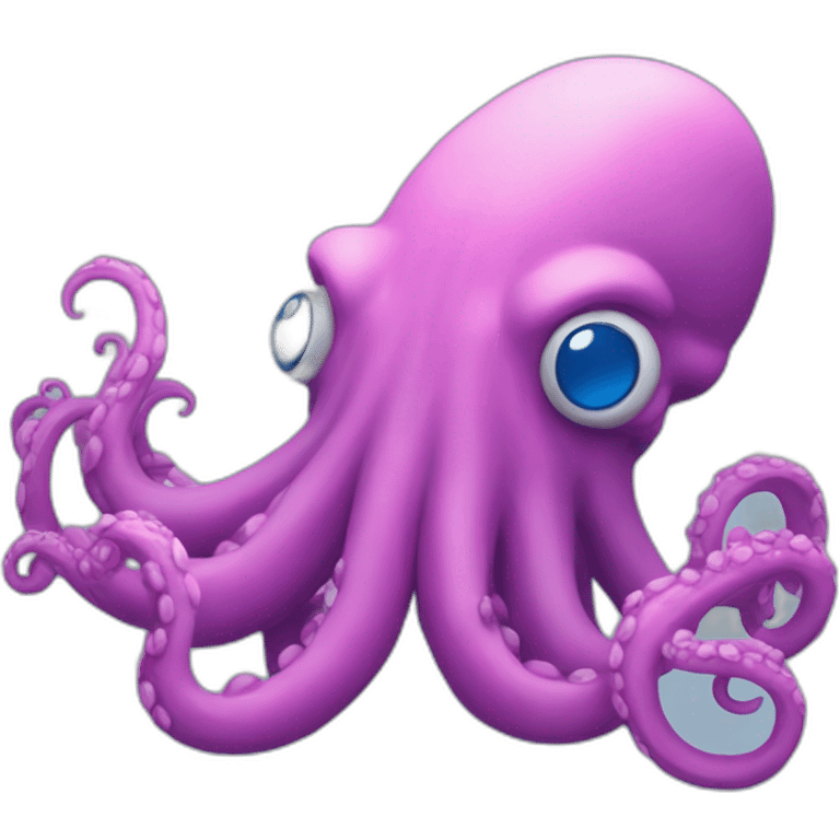 a blue kraken that rocks  to another pink kraken emoji