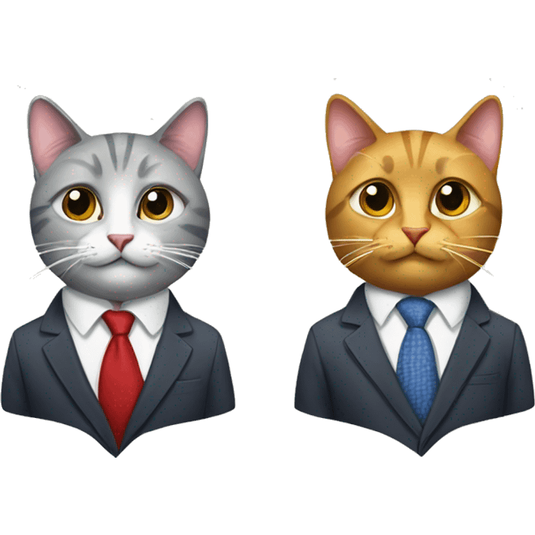 two business cats in ties emoji