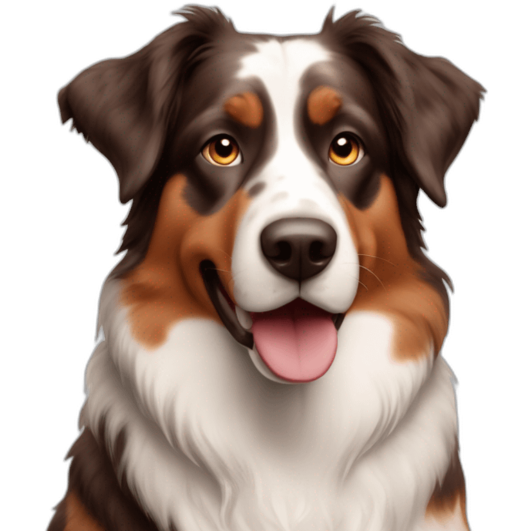 red merle american shepherd dog face emoji