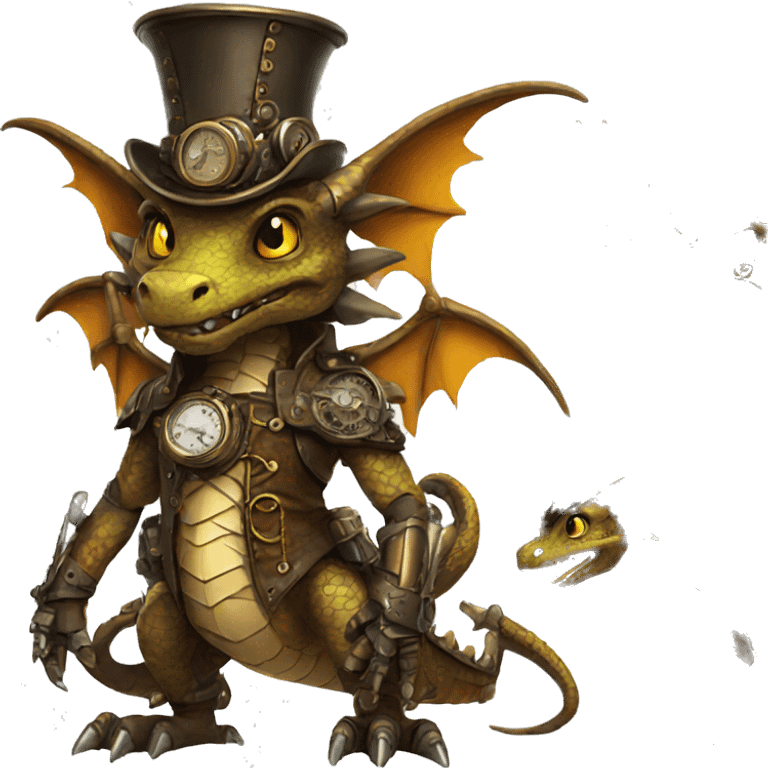 Steampunk Dragon full body emoji