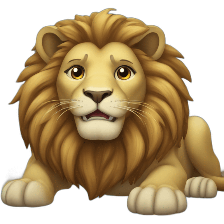 lion sur tortue emoji