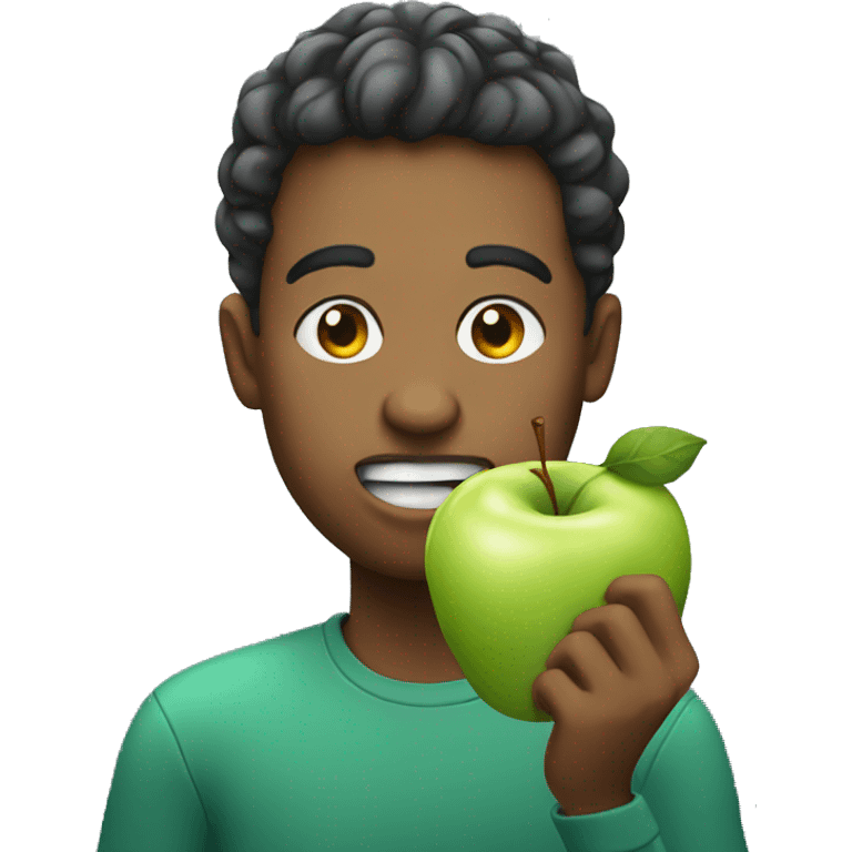 Person eating apple  emoji