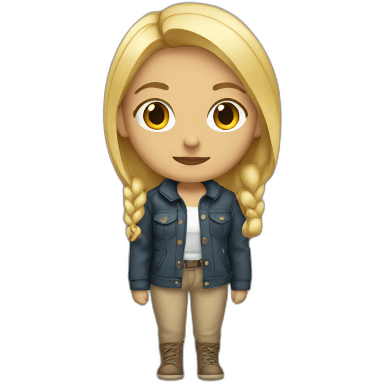 Blonde causal girl with jacket tied around waist emoji