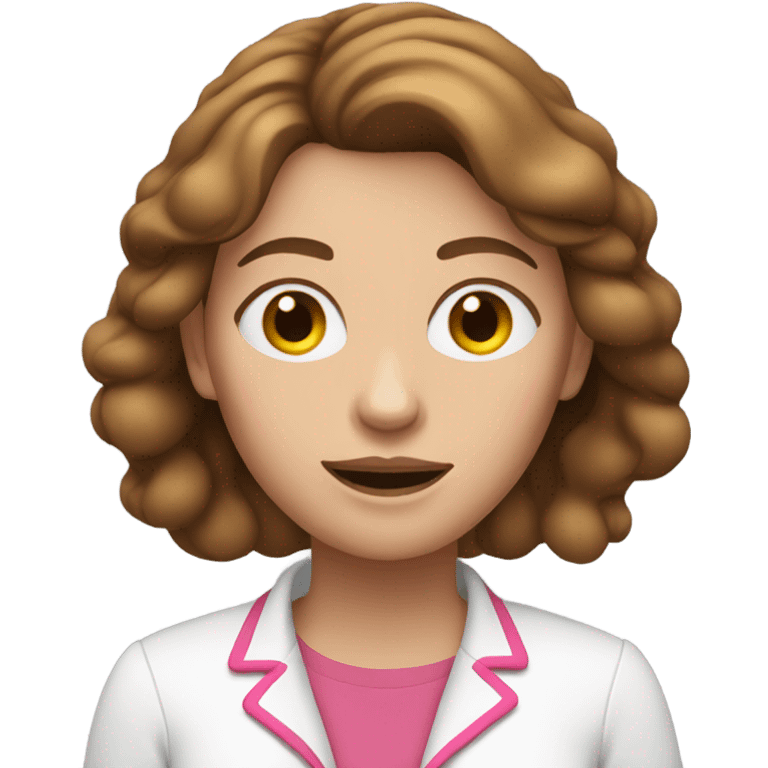 white woman with brown hair and pink pills  emoji