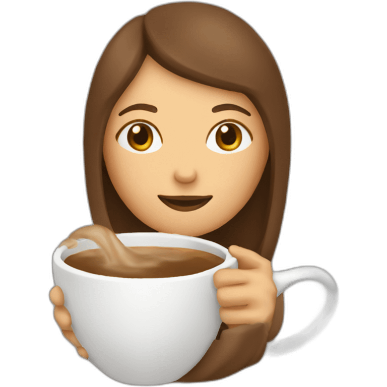 woman swimming in a cup full of coffee emoji