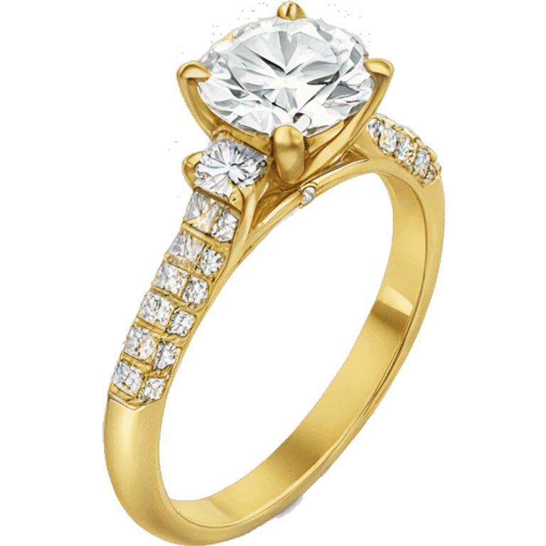 yellow gold diamonds engagement ring emoji