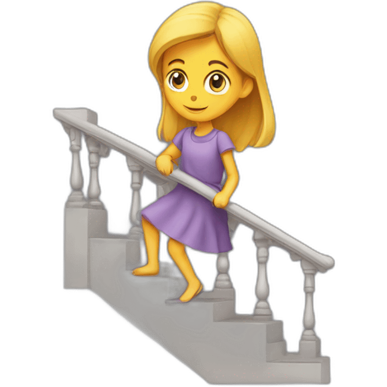 Une fille qui tombe dans les escaliers emoji