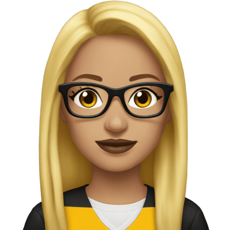 Steelers nfl girl long blonde glasses emoji