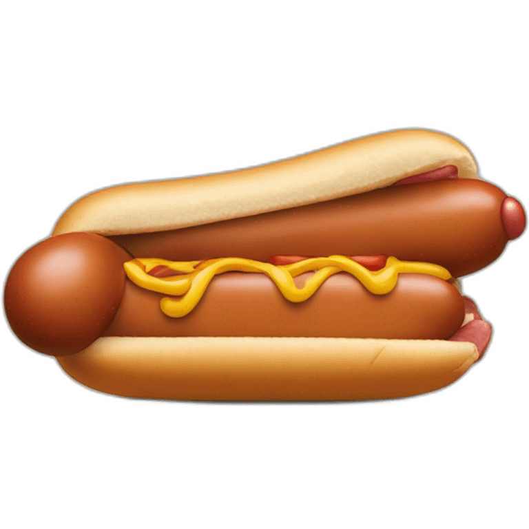 hot dog with teckel dog instead of saucage emoji