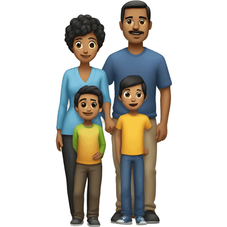  father ,mother father, with black hair with 2 boy emoji