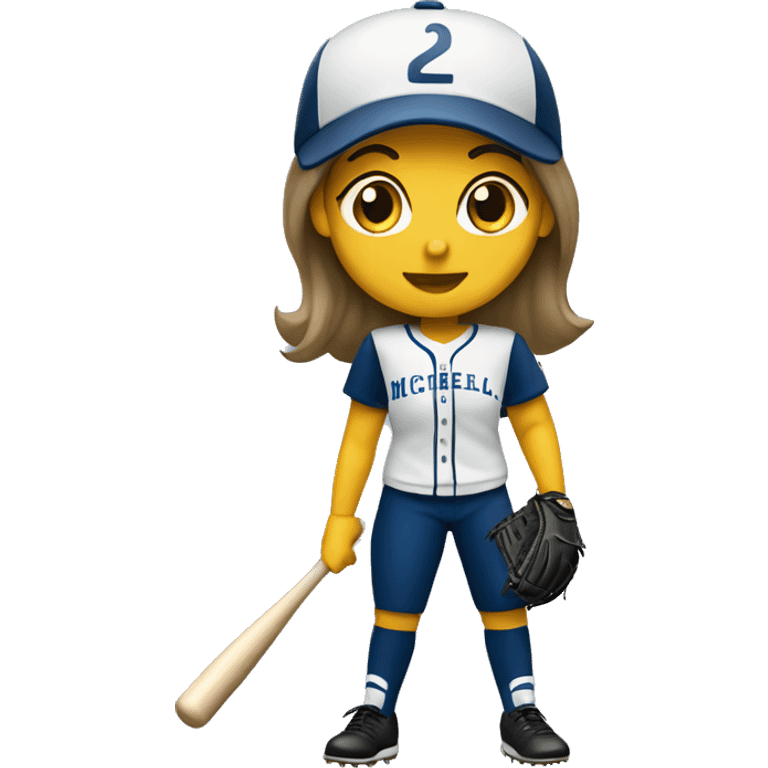 Michela playing softball emoji