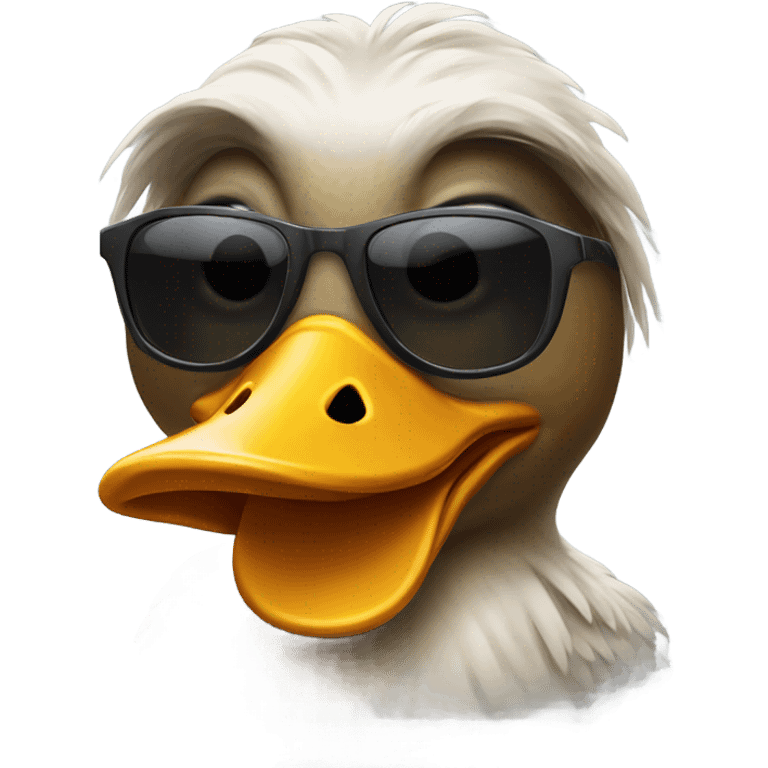 Duck head with sunglasses emoji