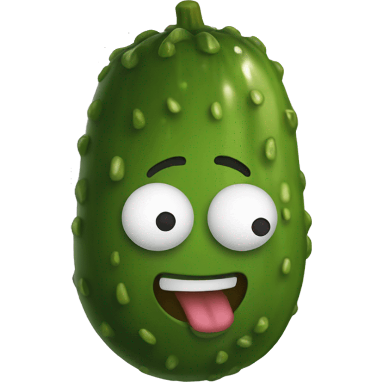 Pickle with a face emoji