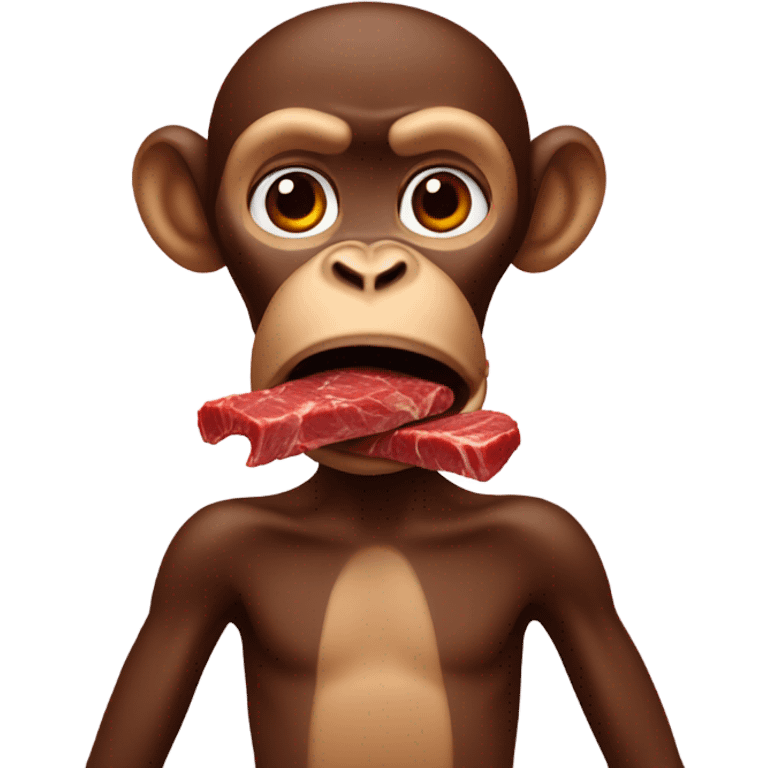 Crying monkey eating beef jerky  emoji