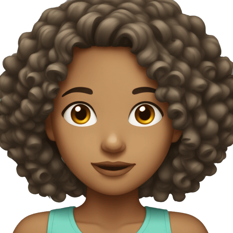 Mixed girl with curly hair emoji