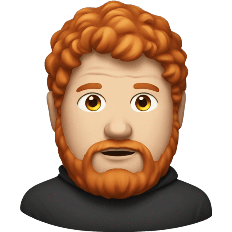 Fat face redheaded man in a hood emoji