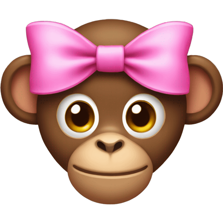 Monkey with a pink bow emoji