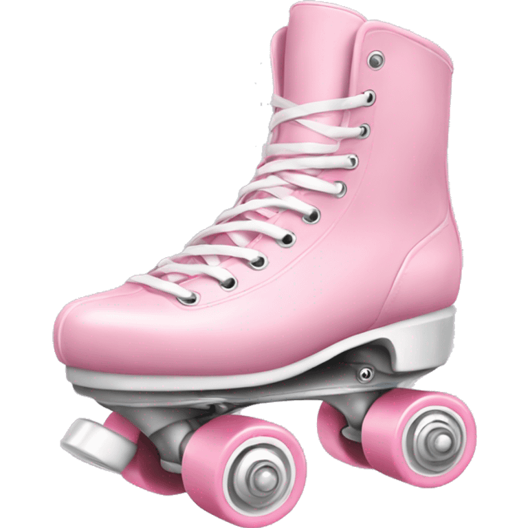 Pastel pink rollerskates with whitetoestop emoji