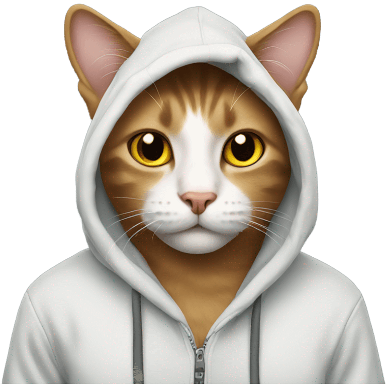 Cat wearing a hoodie emoji