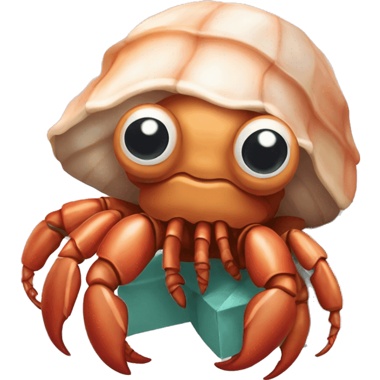 Cute hermit crab with a bow  emoji