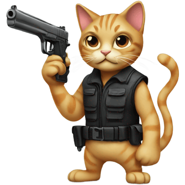 Cat with gun emoji