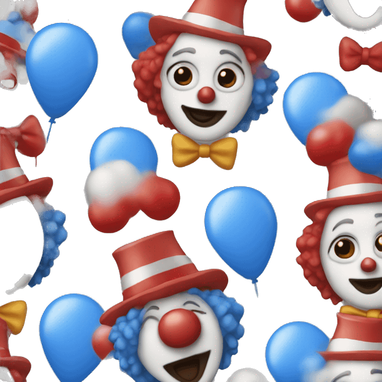 clown with blue and red colors emoji