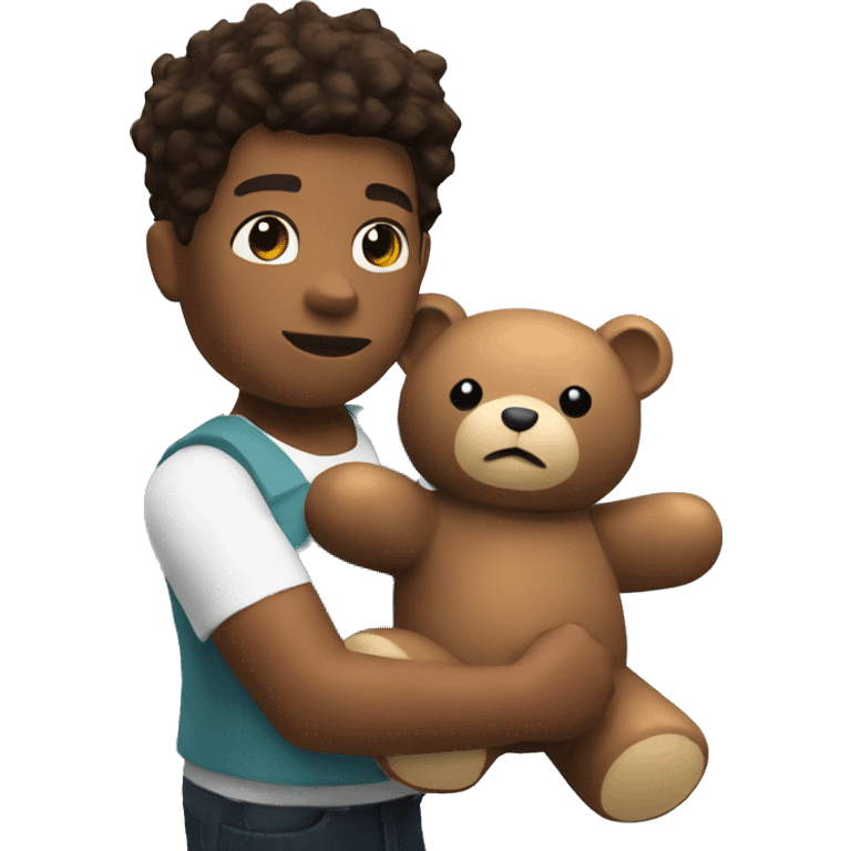 Roblox character holding a teddy bear emoji