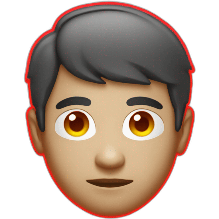 the face of a web developer in red neon style emoji