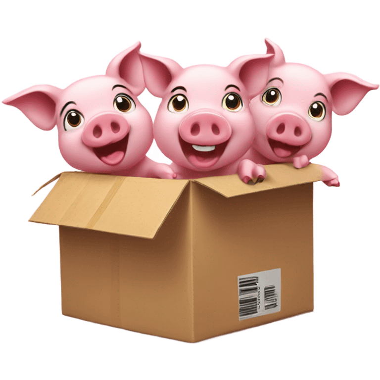 Excited Pigs receiving a package  emoji