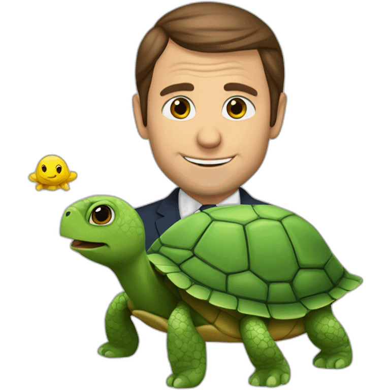 Macron whit a turtle emoji