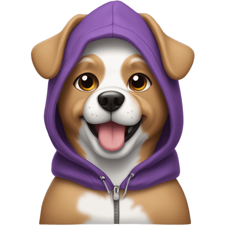 Dog wearing a hoodie emoji