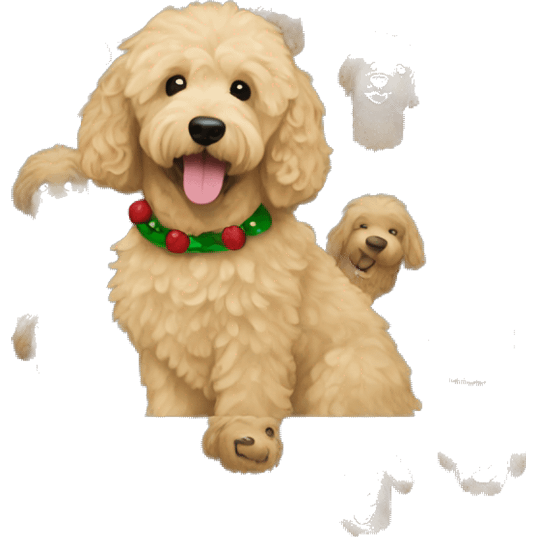 goldendoodle Christmas sweater emoji