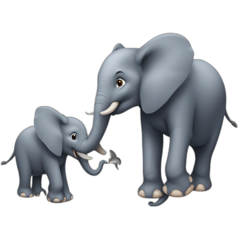 Éléphant et dauphin emoji