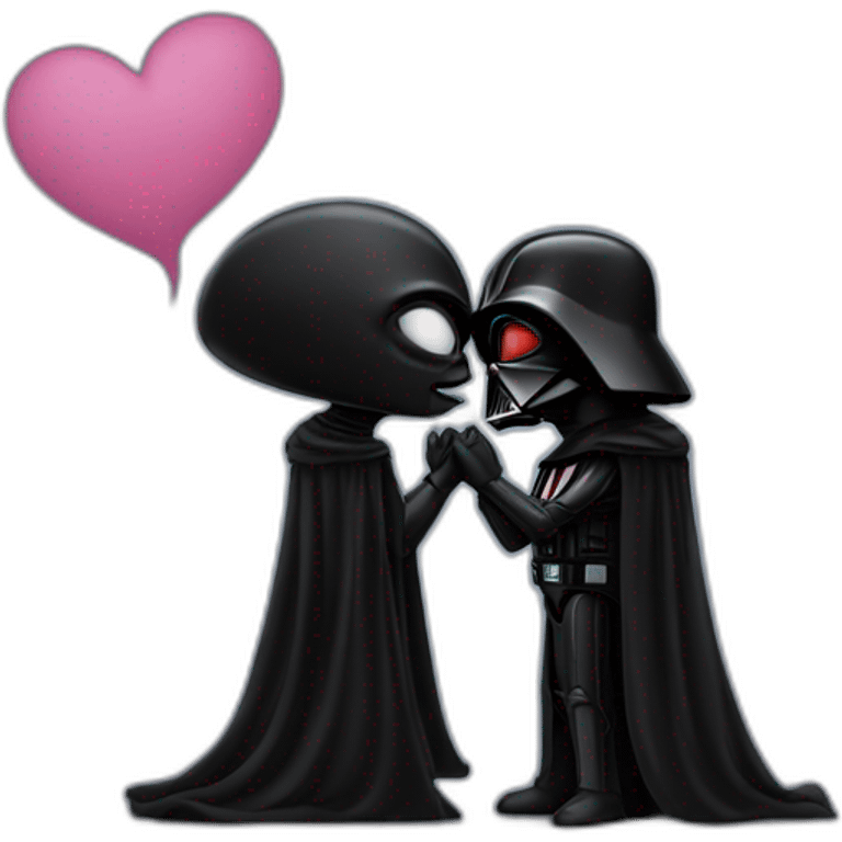 alien kissing dark vador emoji