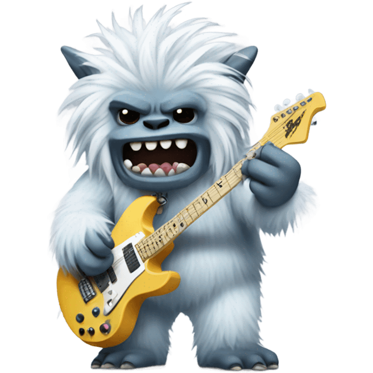 A punk yeti playing guitar  emoji