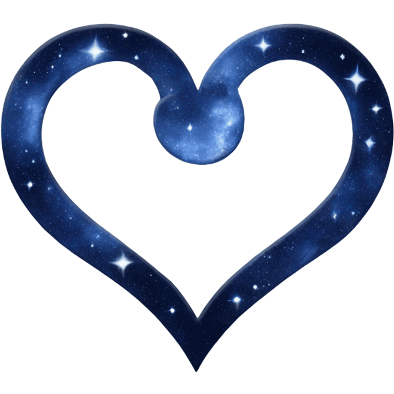 Midnight blue silver galaxy heart  emoji