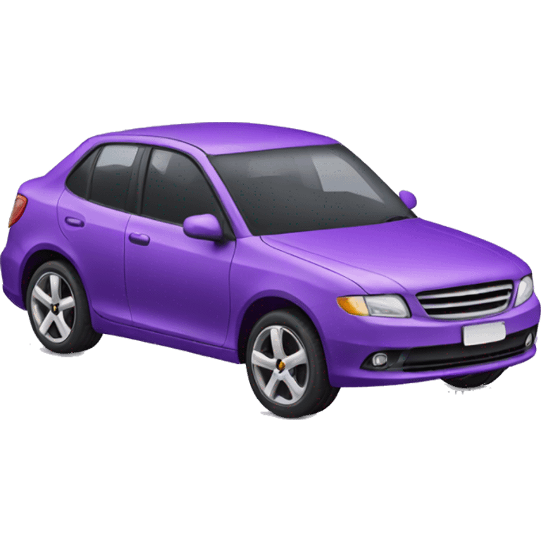 Purple car with eyelashes  emoji