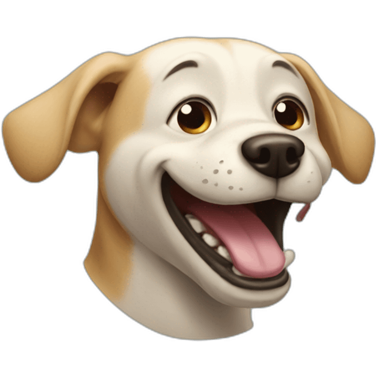 Laughing dog emoji