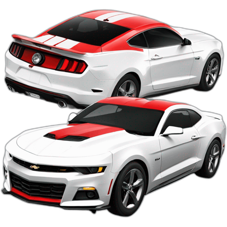 Race Ford mustang and Chevrolet Camaro emoji