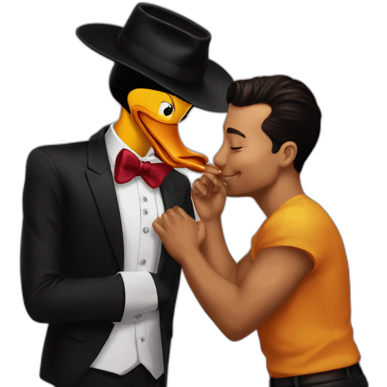 daffy duck kiss elon emoji