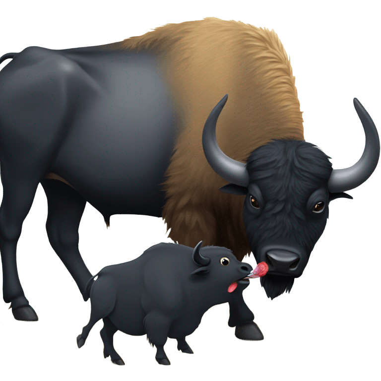 Buffalo eating a raven emoji