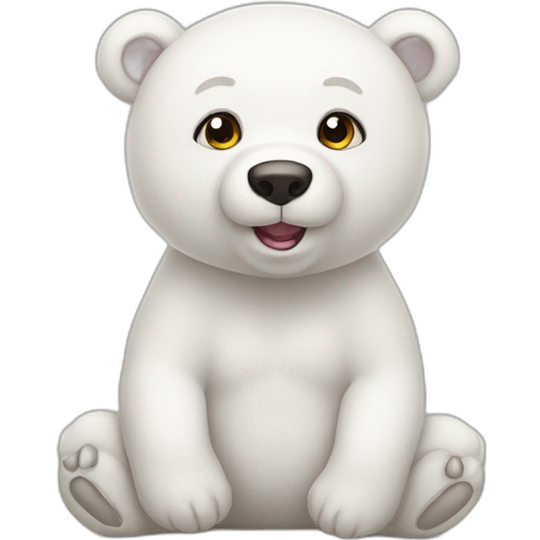 Cute white bear emoji