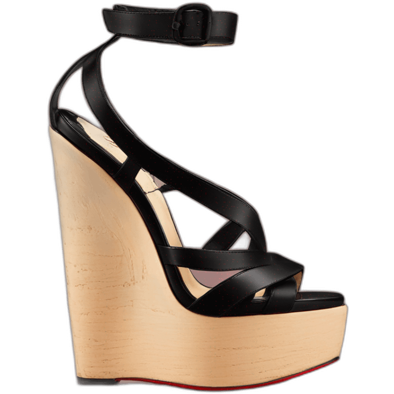 Sandal Platform wedges black louboutin emoji