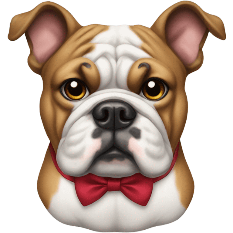 Bulldog with bow tie emoji