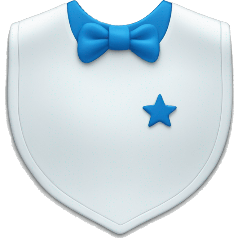 White bib with blue star emoji