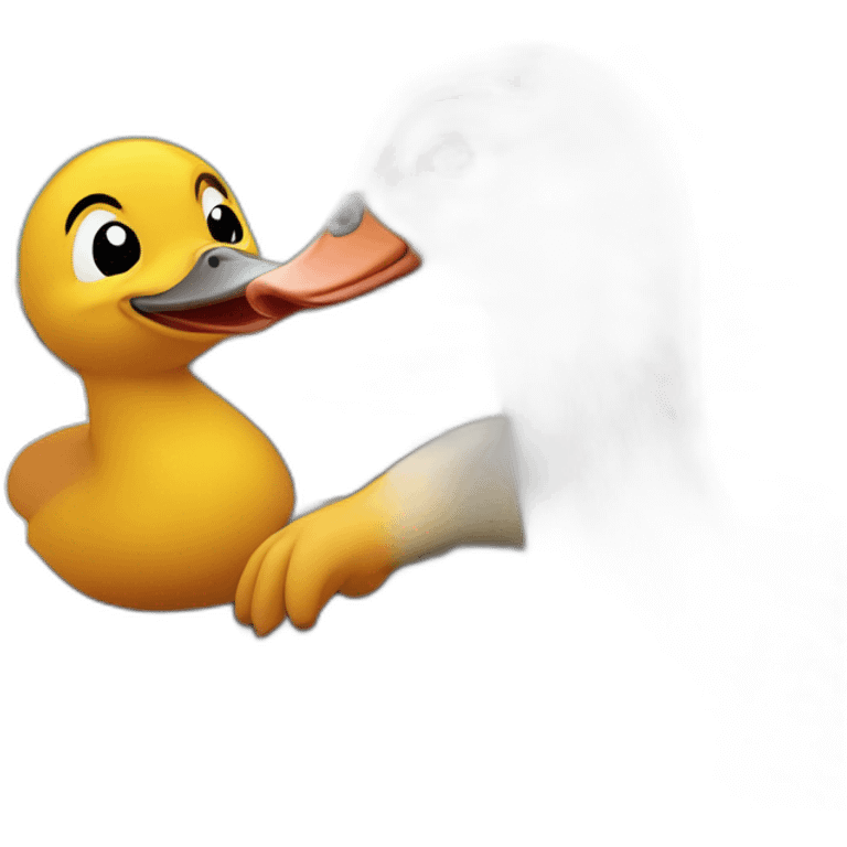 CANARD SUR UNE LOUTRE emoji