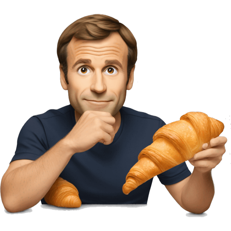 Macron qui mange un croissant emoji