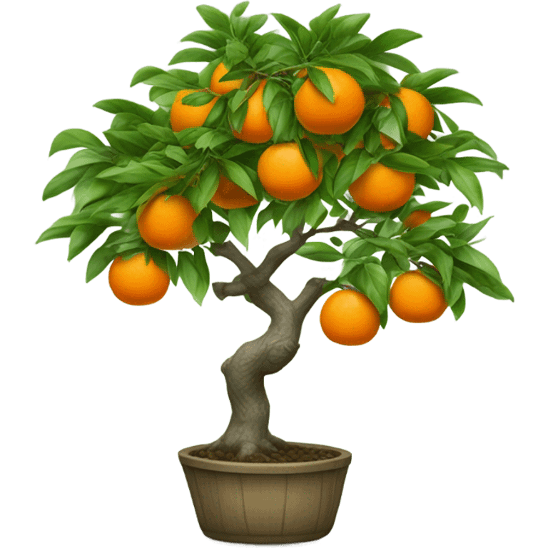 Mandarin tree with a sunset  emoji